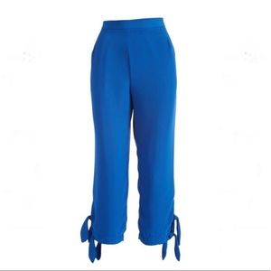 August Silk NWT Tie-Cuff Crop royal blue Pants size M